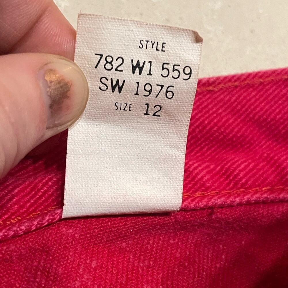 VTG Sasson High-Waist Red Jeans | Heritage-coded Button Fly Mom Denim | 26 - Picture 6 of 6